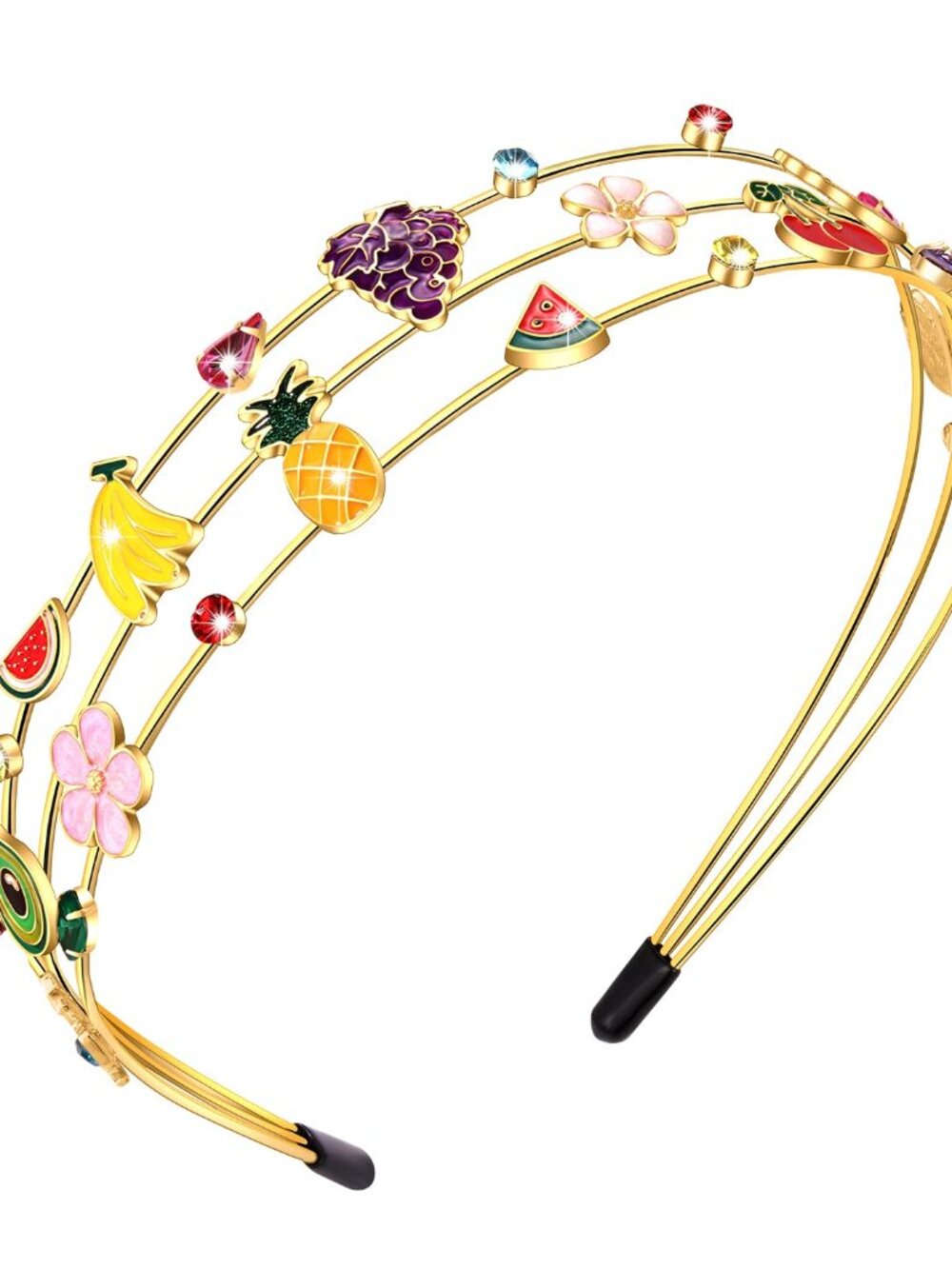 Fruit Headband for Women Summer Accessories Enamel Pineapple Banana Watermelon H